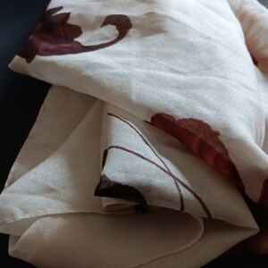 Brown & off white sheer scarf